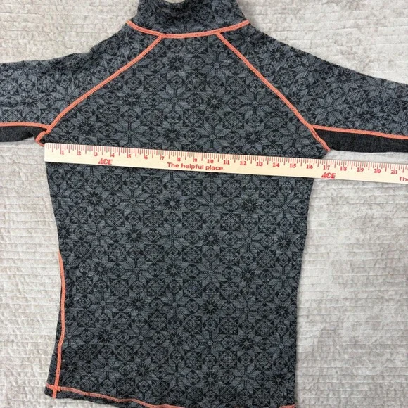 Icewear Women Base Layer Set Grey Orange Nordic Snowflake Quarter Zip Leggings S - Picture 5 of 16